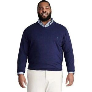 Men's IZOD Premium Essentials Solid V-Neck 12 Gauge Navy Blue Sweater